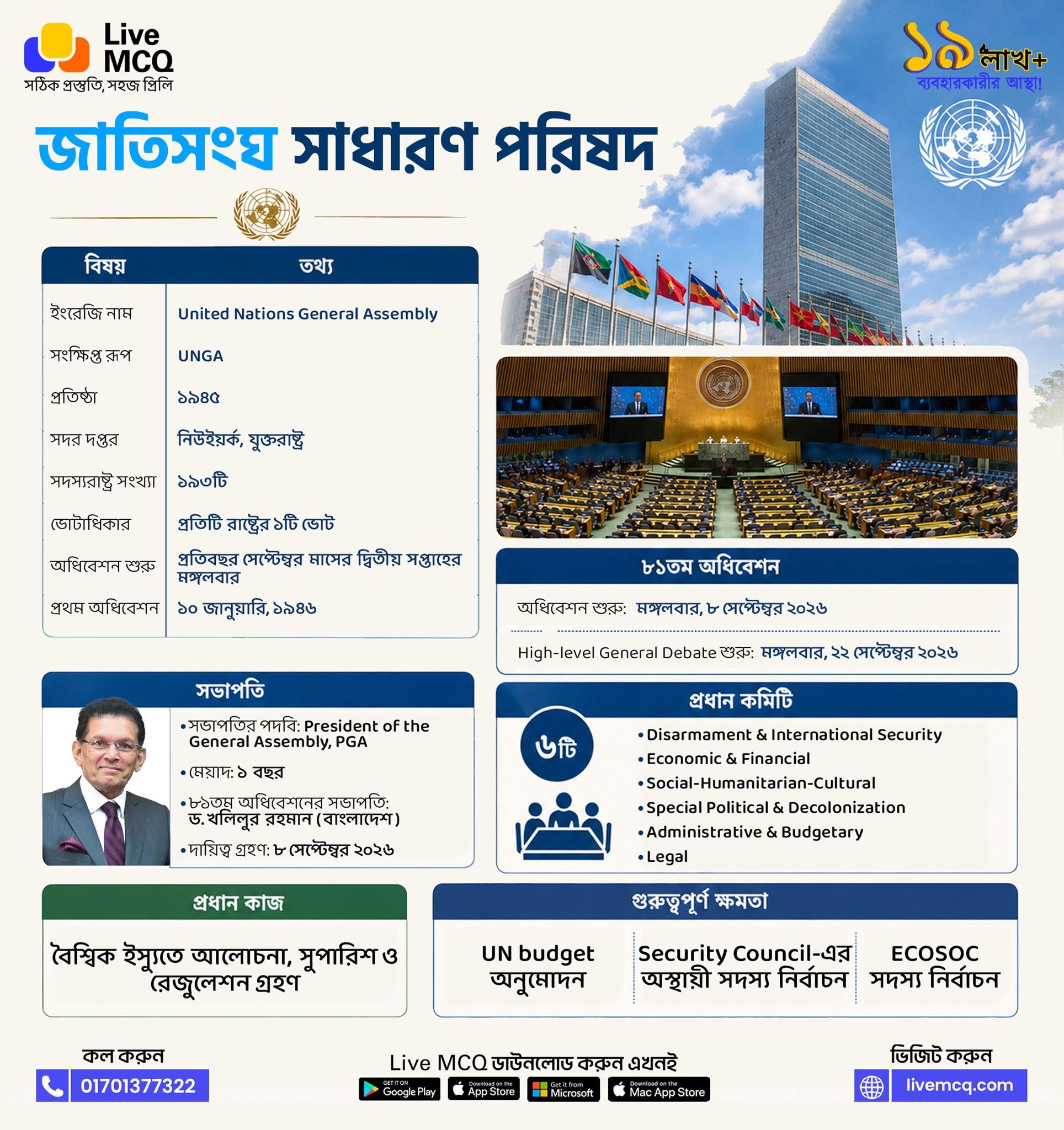 Live MCQ Facebook ad: জাতিসংঘ সাধারণ পরিষদ - BCS, ব্যাংক-সহ যেকোন সরকারি…