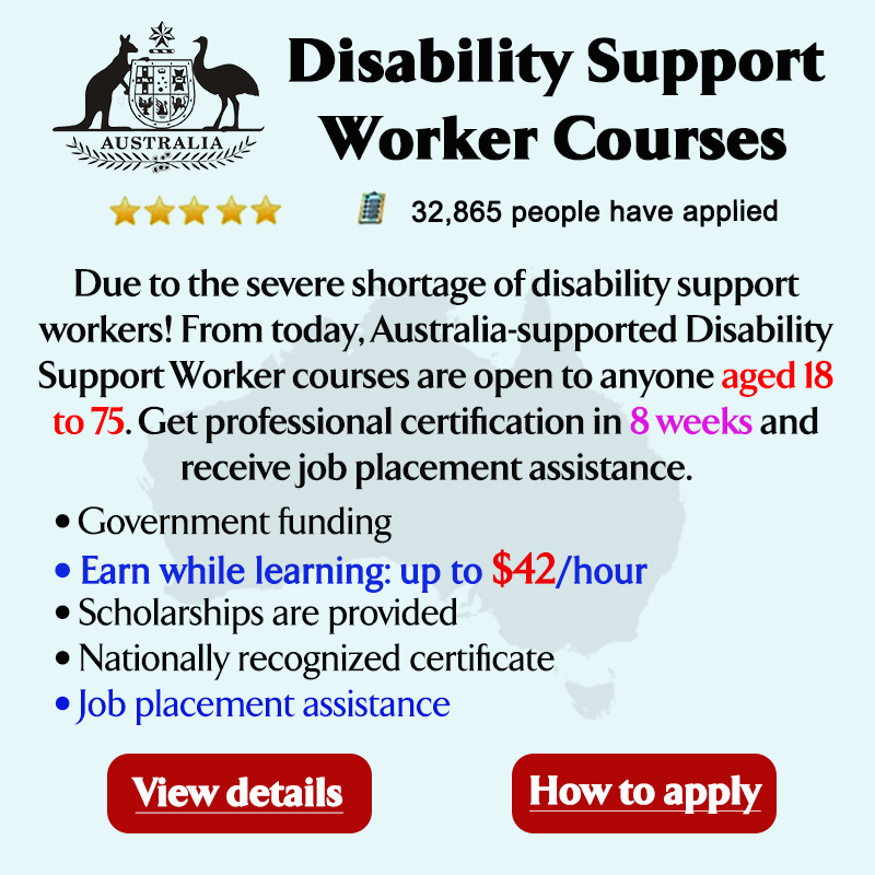 Universal-assistant Facebook ad: Disability Support Worker courses