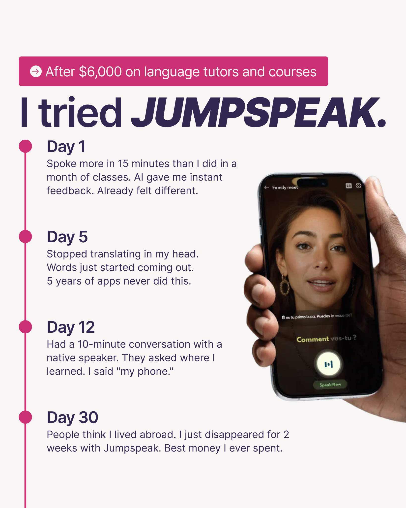 Jumpspeak Facebook ad