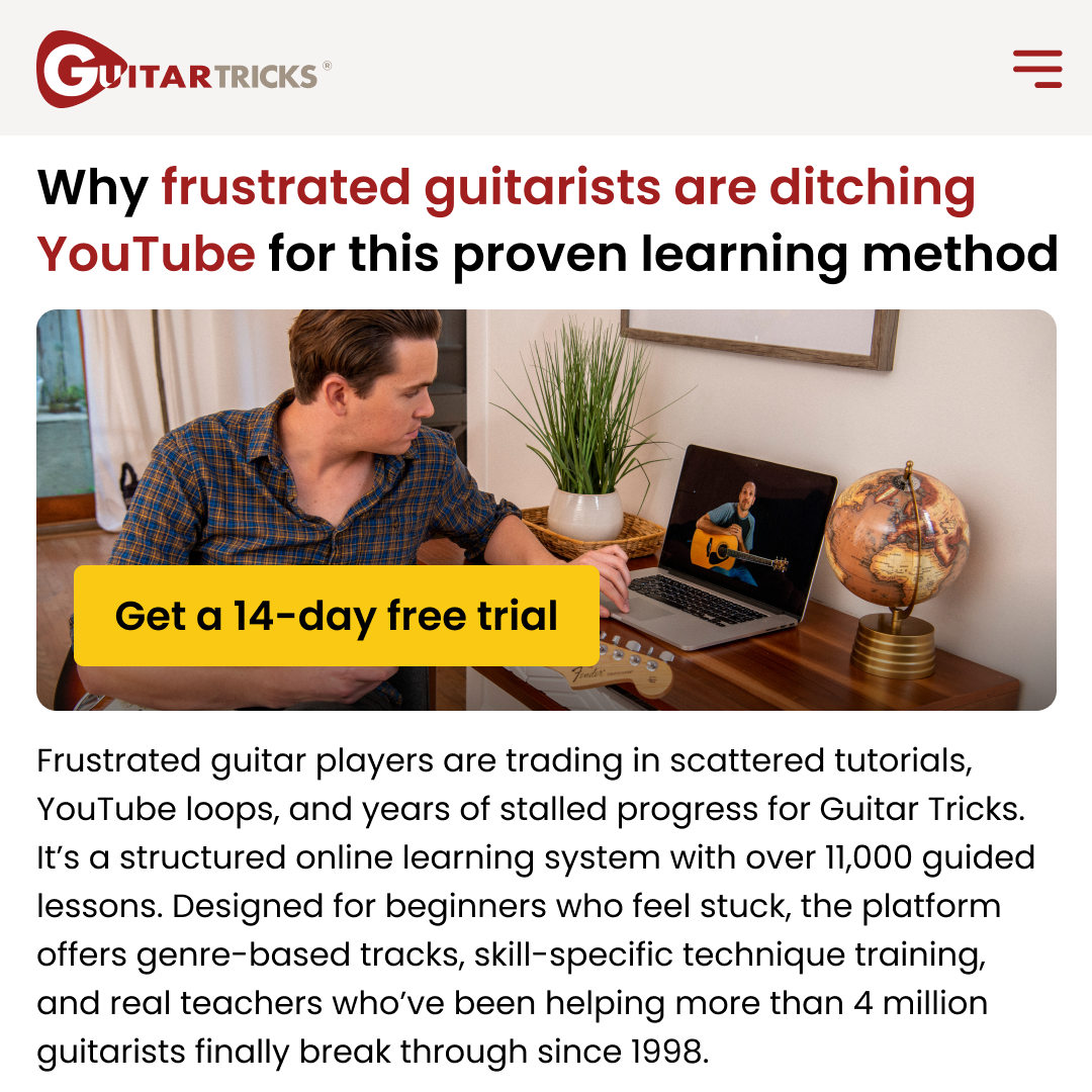 GuitarTricks.com Facebook ad