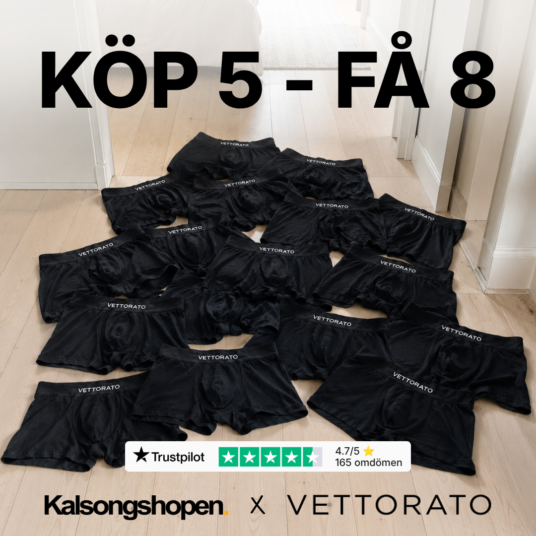Kalsongshopen Facebook ad: Köp 5, få 8 kalsonger