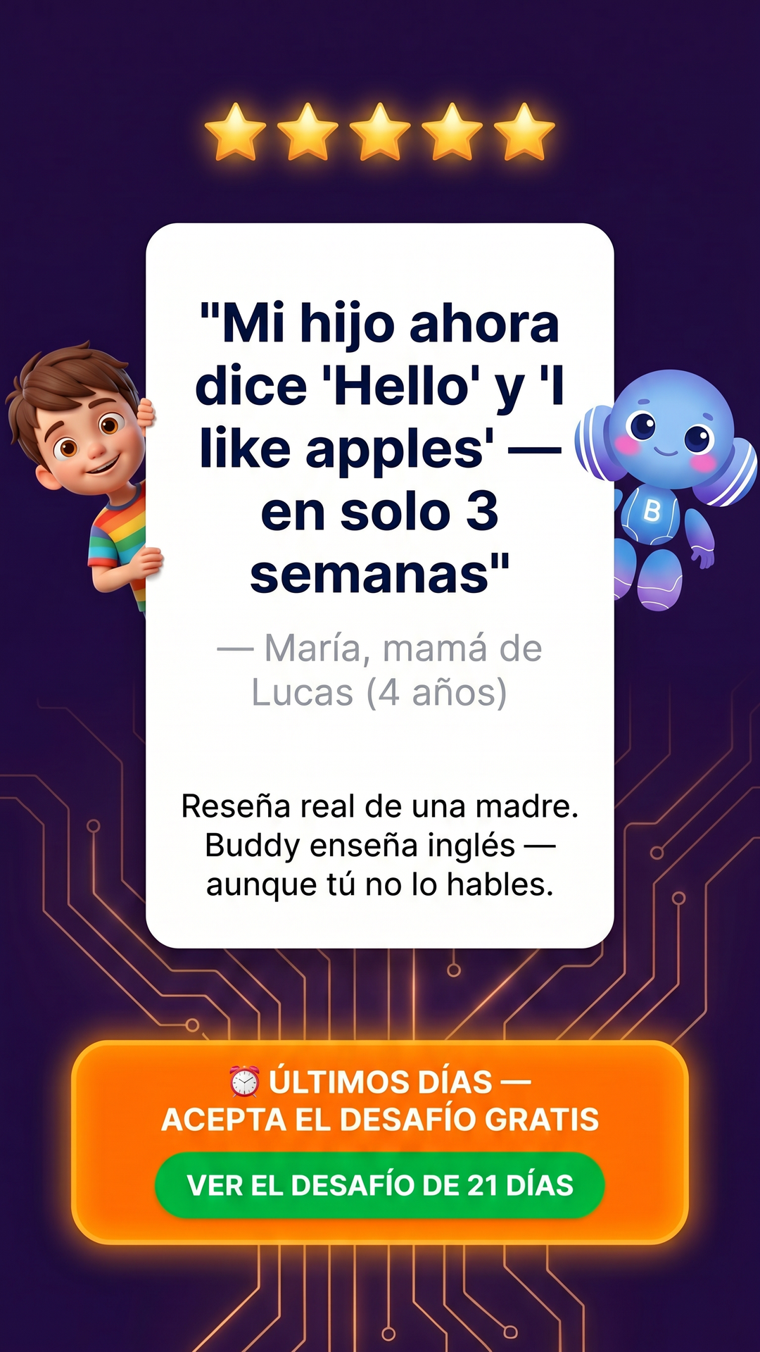 Buddy.ai: Inglés para niños Facebook ad