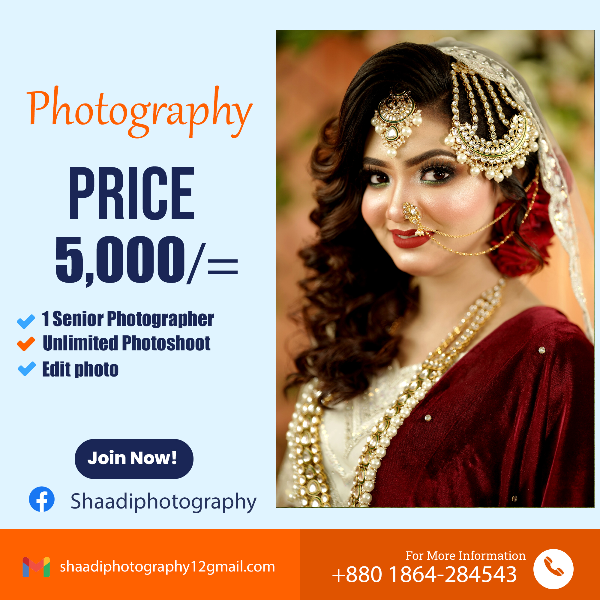 Shaadi Photography Facebook ad: ๐๐ข๐ข๐ ๐ก๐ข๐ช!