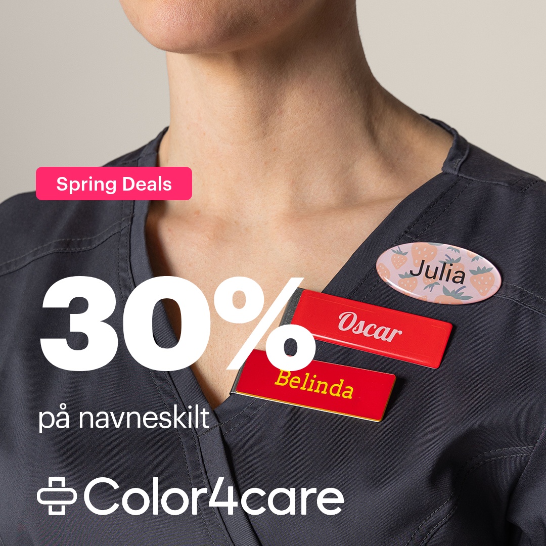 Color4care Facebook ad: Navneskilt 30 % rabatt