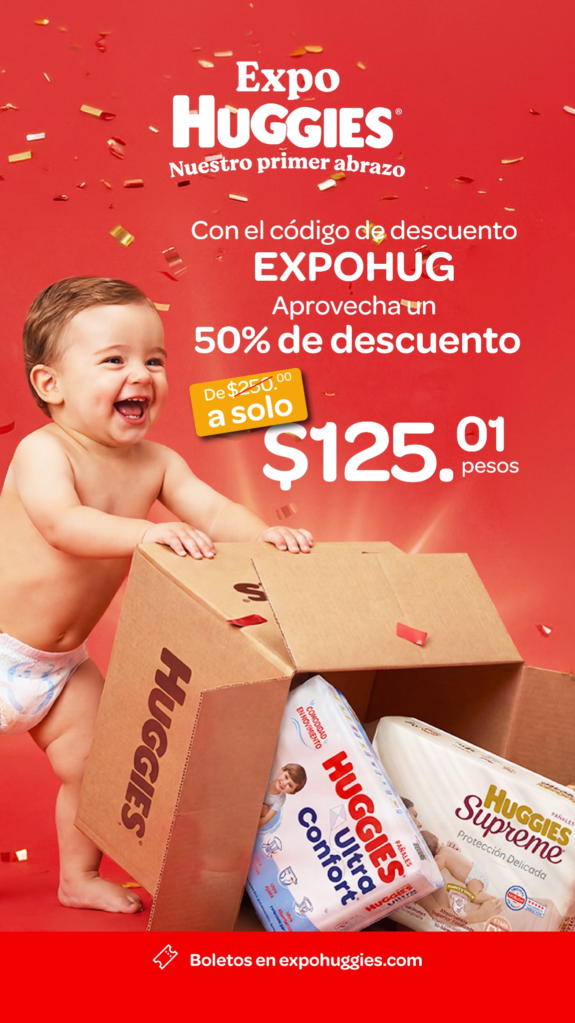 Huggies Mexico Facebook ad from May 8, 2026