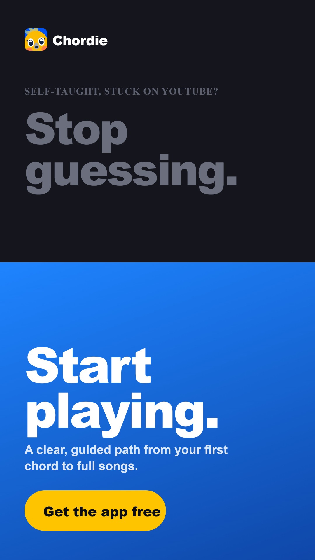 Chordie - Learn Guitar Facebook ad: Download Chordie AI Today and Learn Your First Chord in…