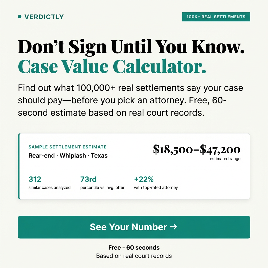Verdictly Facebook ad: Find out your case estimate before you sign anything