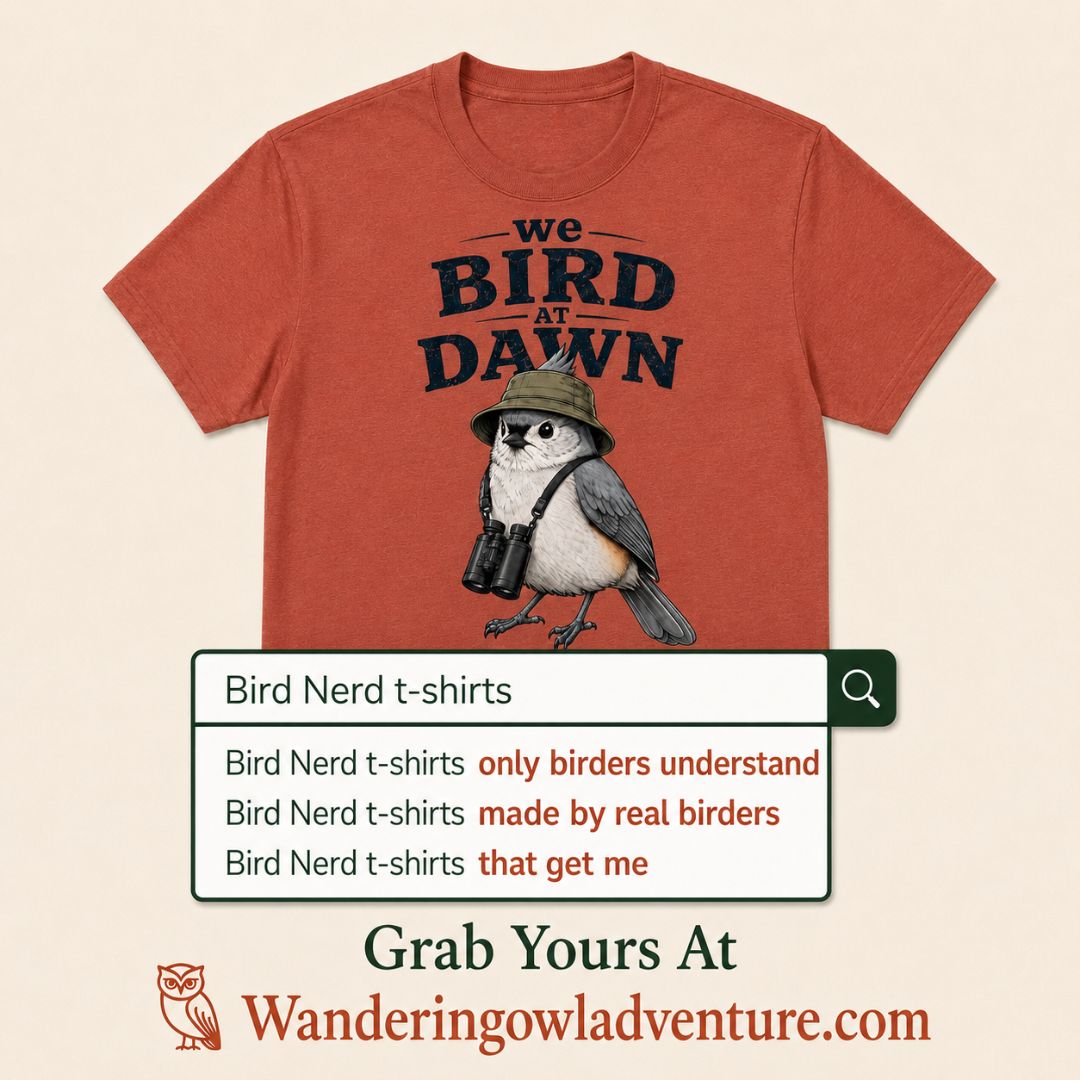 The Wandering Owl Facebook ad: T-Shirts Made for Birders by Birders