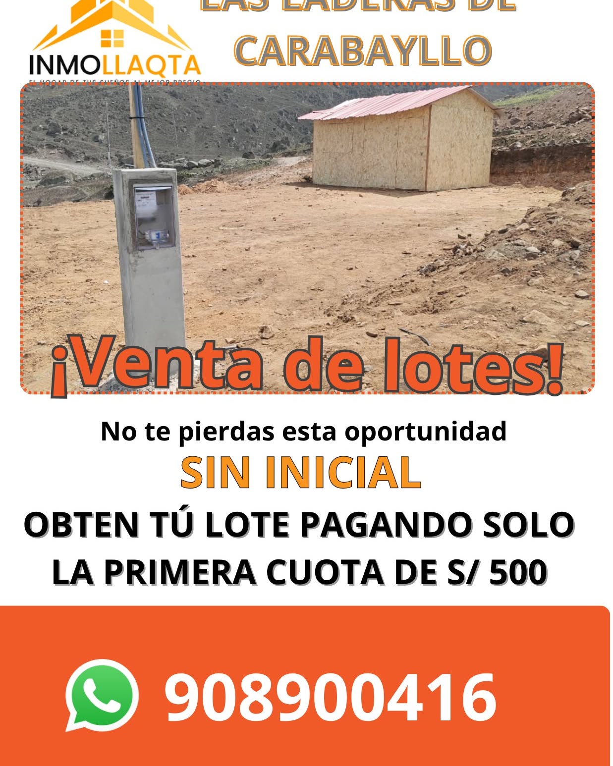 Rover Jonathan Mendoza Solorzano Facebook ad: VENTA DE LOTES SIN INICIAL