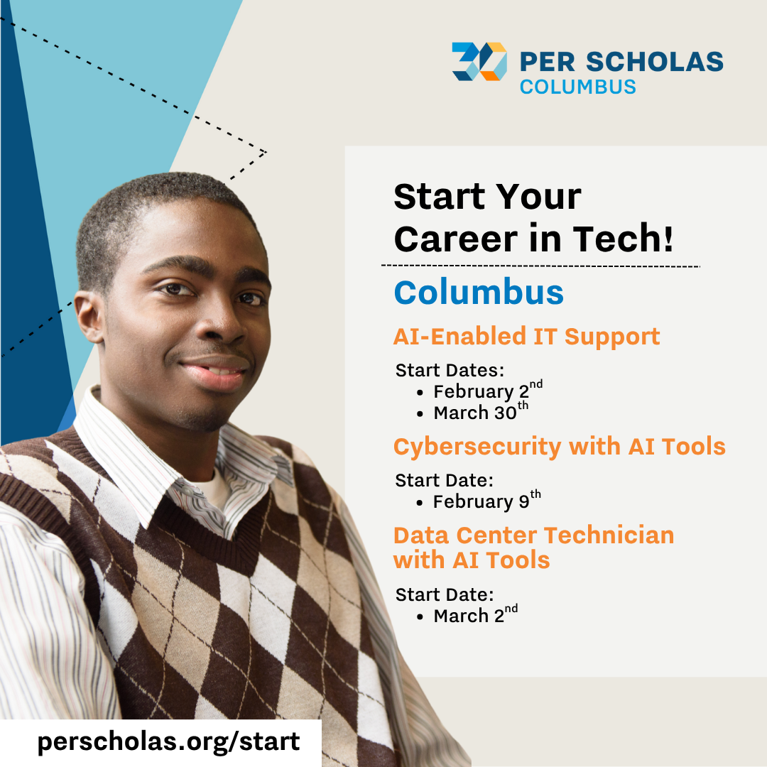 Per Scholas Columbus Facebook ad: Kickstart your IT career at Per Scholas!