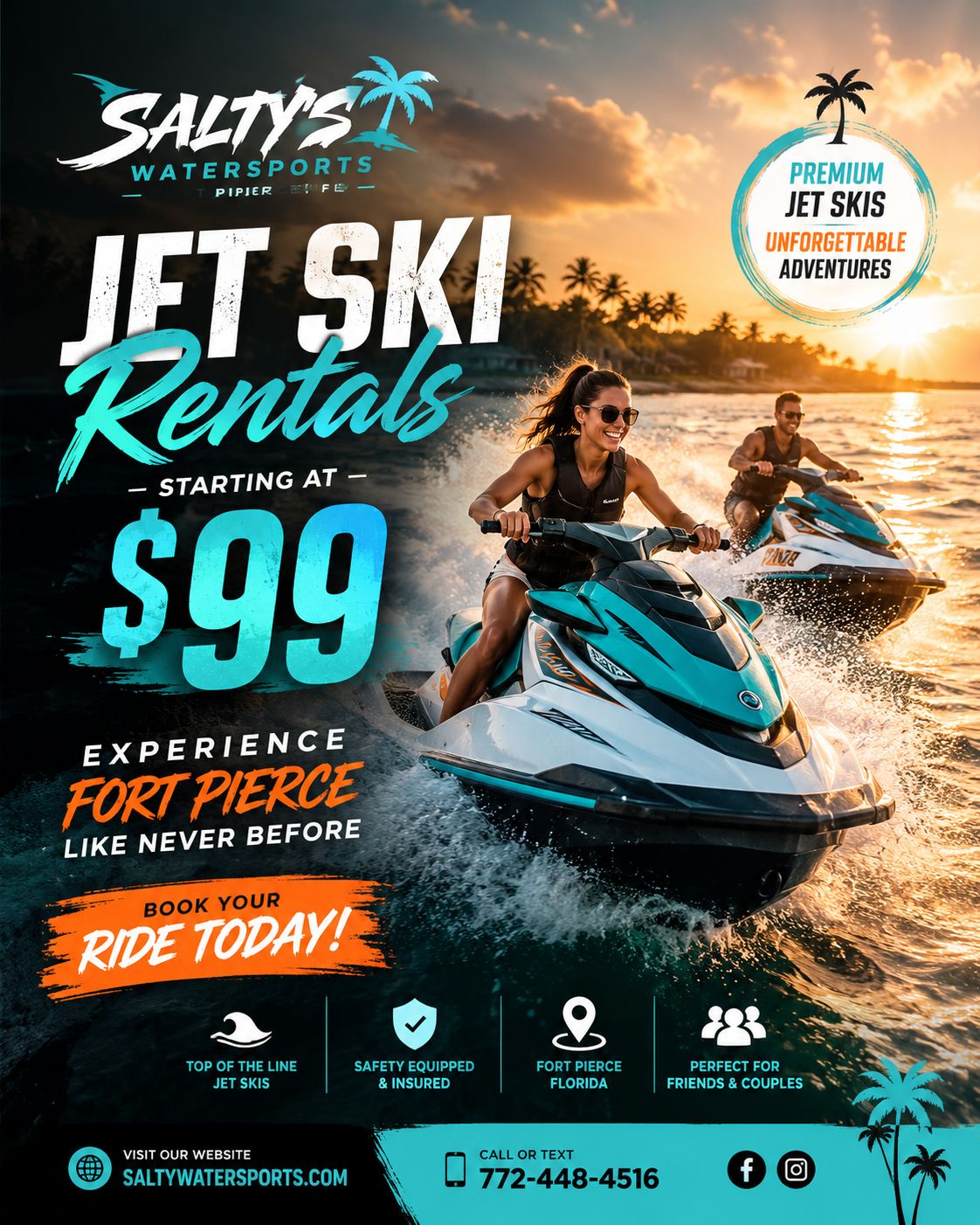 Salty’s Water Sports Boat & Jet Ski Rental Facebook ad
