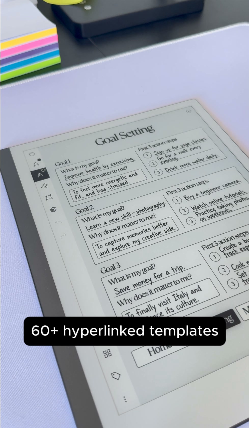 RMKLY Facebook ad: reMarkable Templates, 3,000+ Downloads
