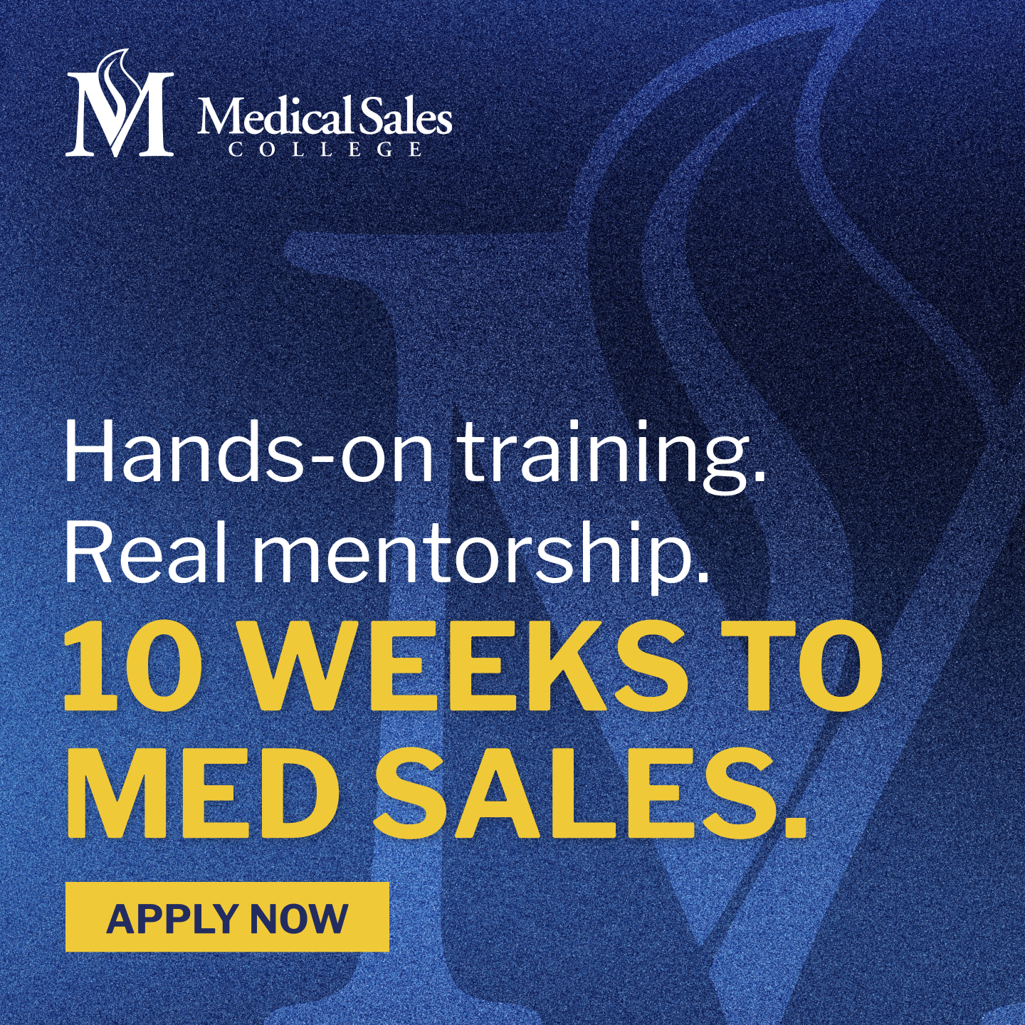 Medical Sales College Facebook ad from Jul 23, 2026