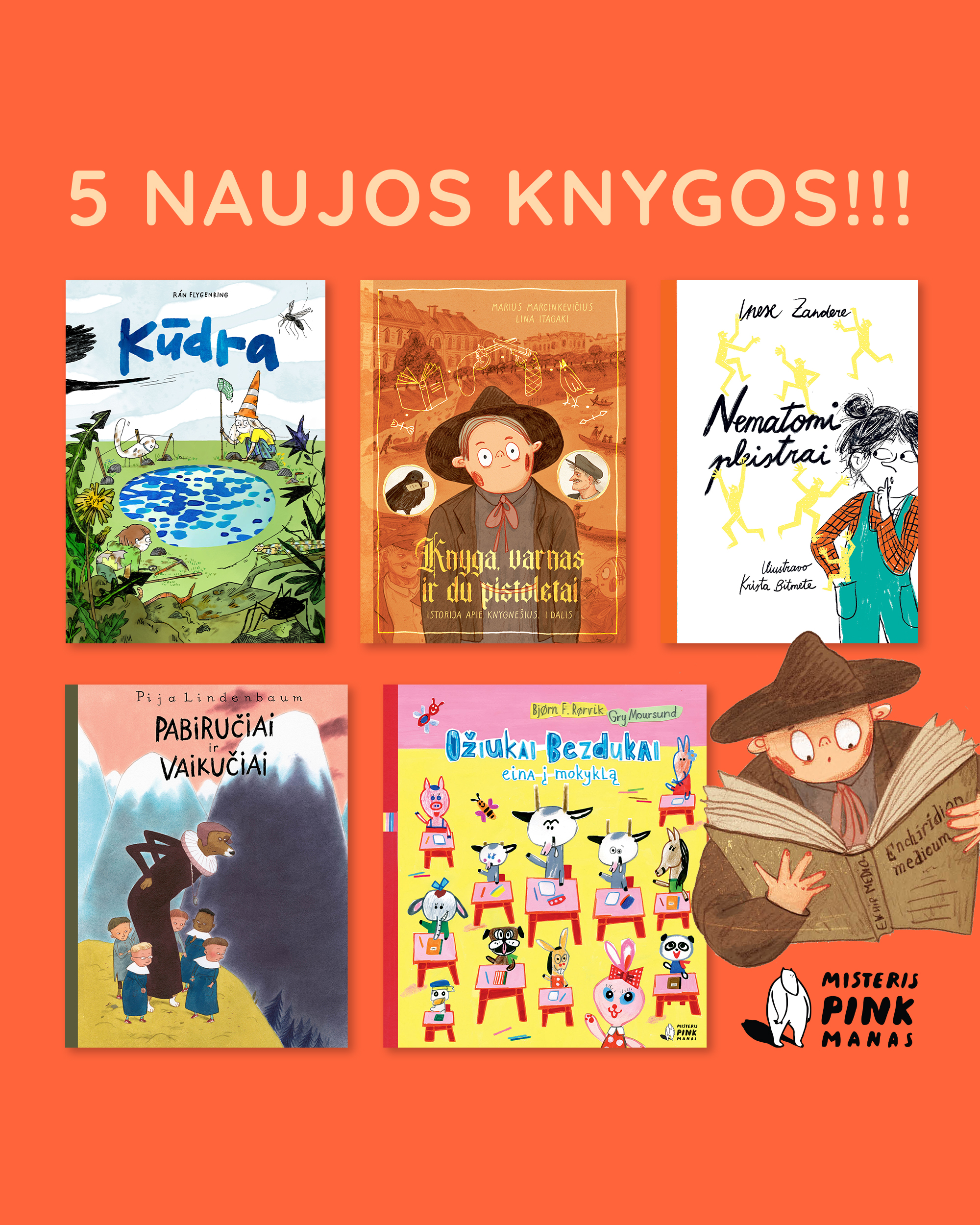 Misteris Pinkmanas Facebook ad: 5 naujos knygos vaikams!