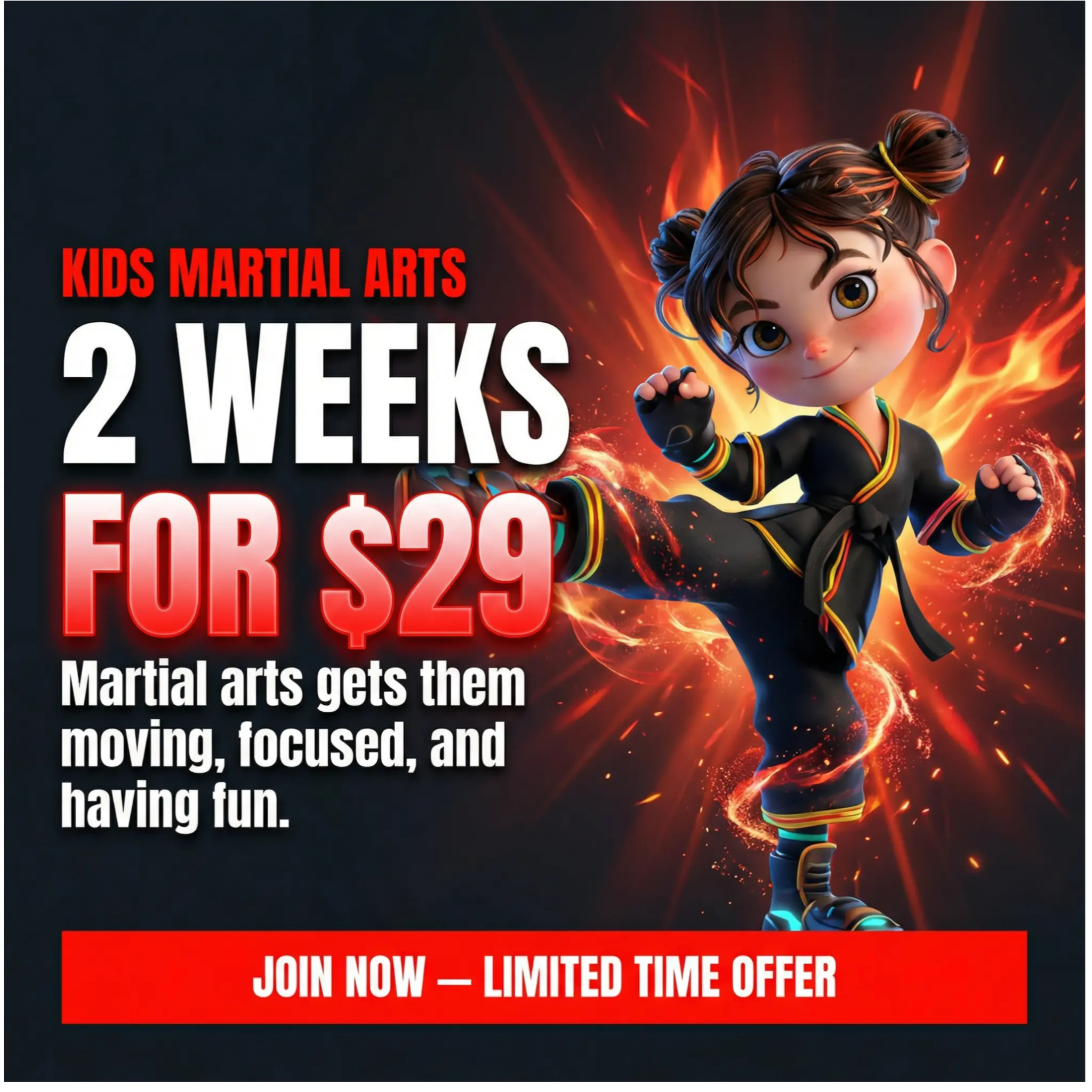 Sin City Krav Maga & Fitness Facebook ad: Level Up Your Child's Confidence!