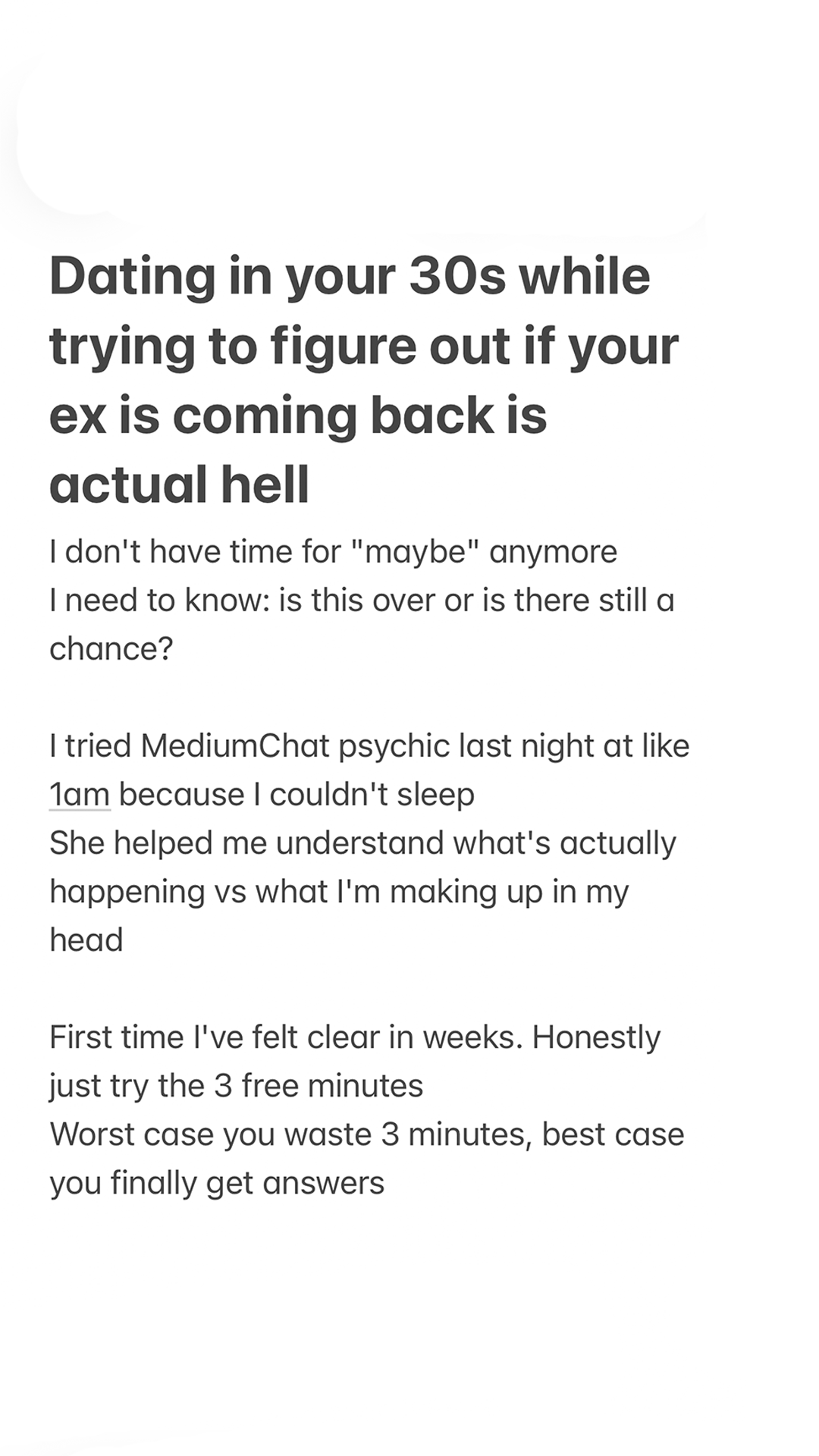 Mediumchat Facebook ad
