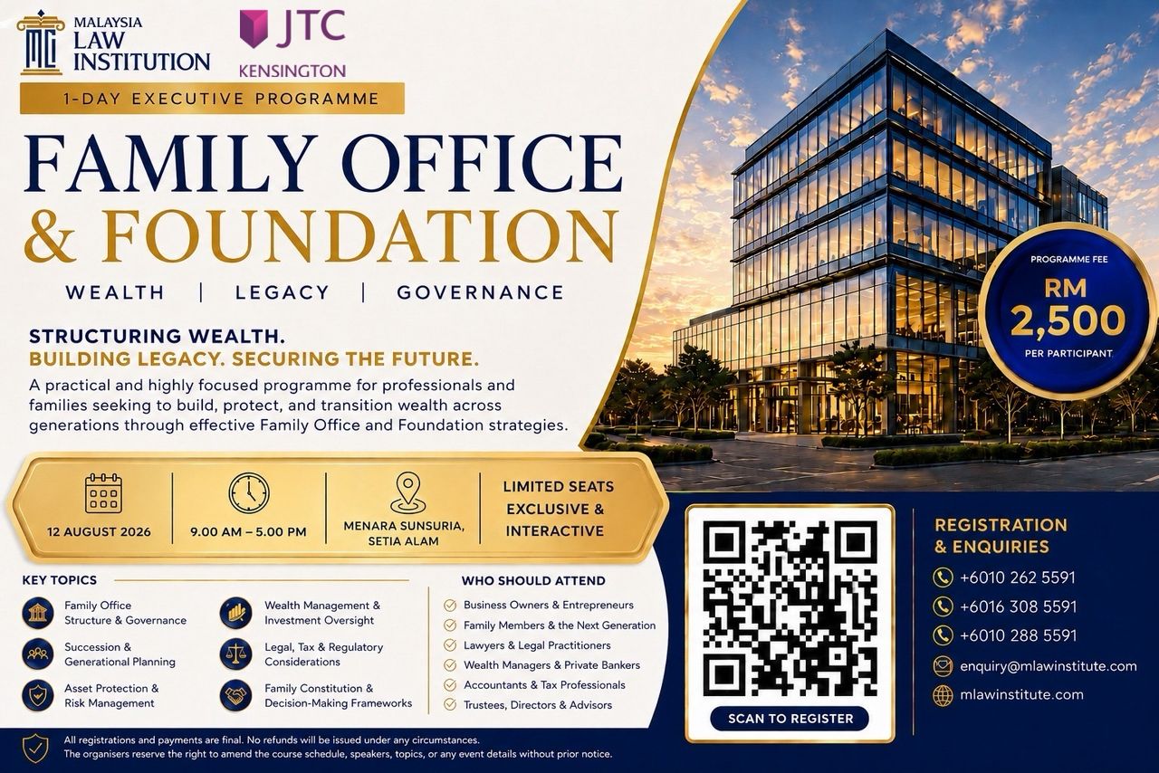 Malaysia Law Institution Facebook ad: As wealth grows, families face increasingly complex…