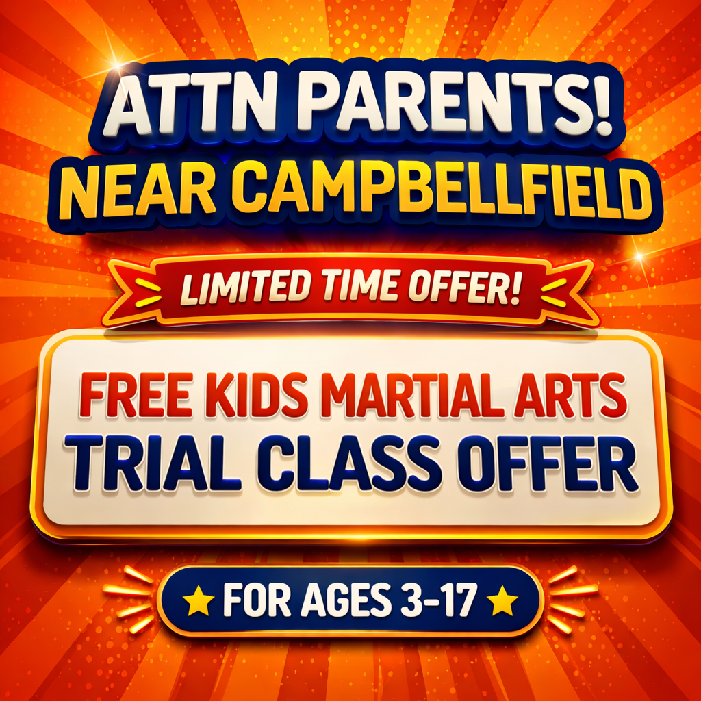 Olympic Martial Arts Centre Facebook ad: Kids Martial Arts - Term 2 FREE intro