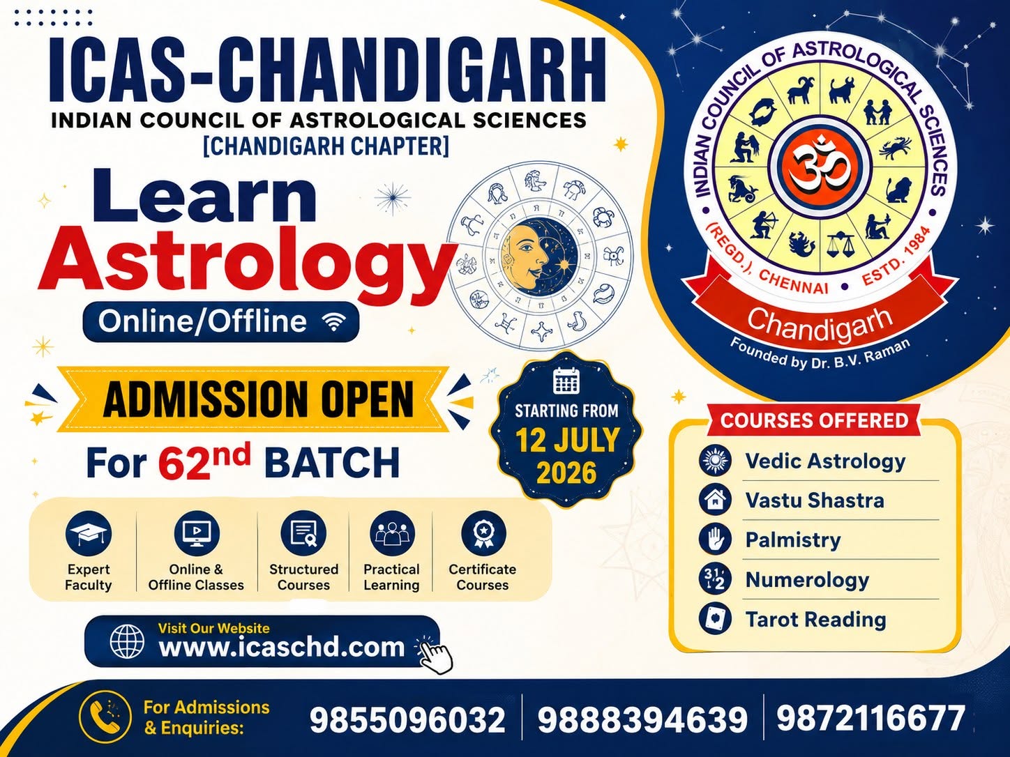 ICAS Chandigarh Facebook ad: LEARN ASTROLOGY ONLINE
