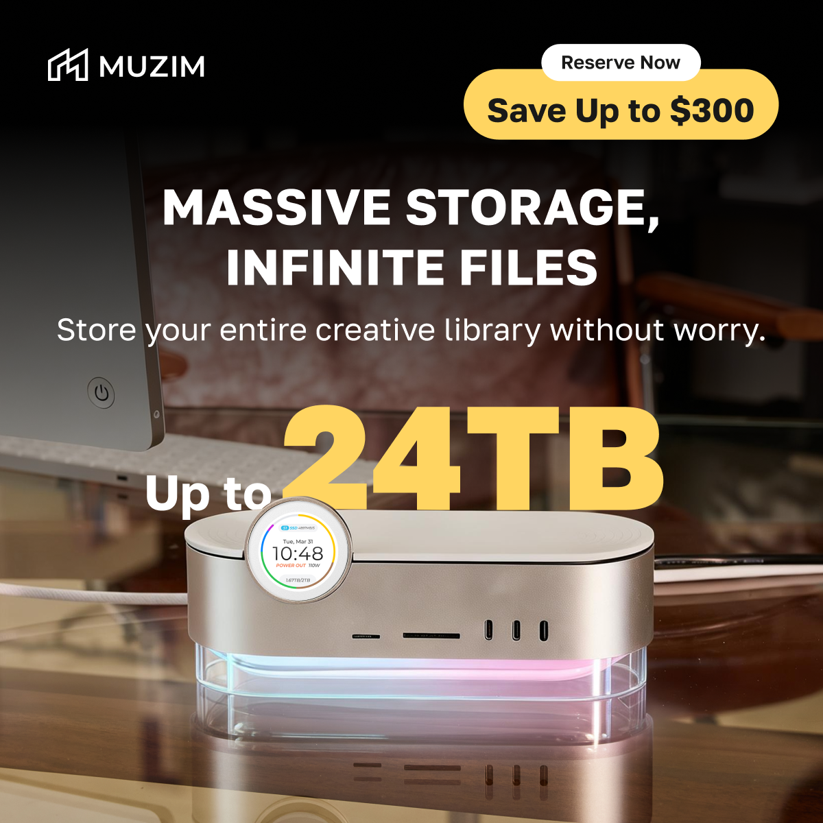 MUZIM Facebook ad: Lock 26% Off MUZIM for Just $30