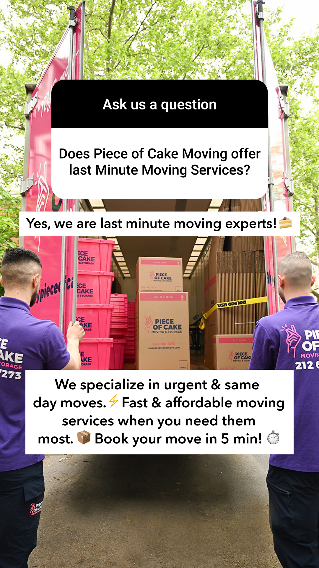Piece of Cake Moving & Storage Facebook ad