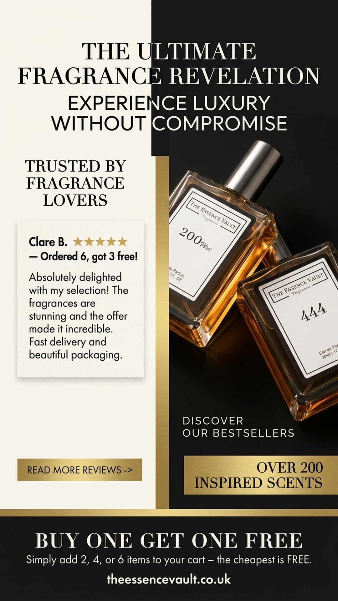 The Essence Vault Facebook ad from Mar 26, 2026