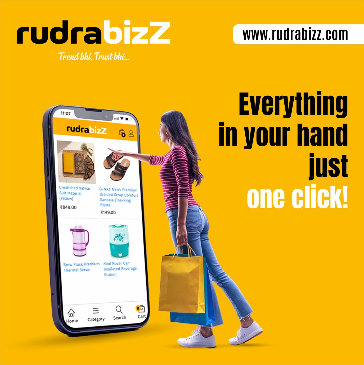 RudraBizZ Facebook ad: Everything you need is just one click away!
