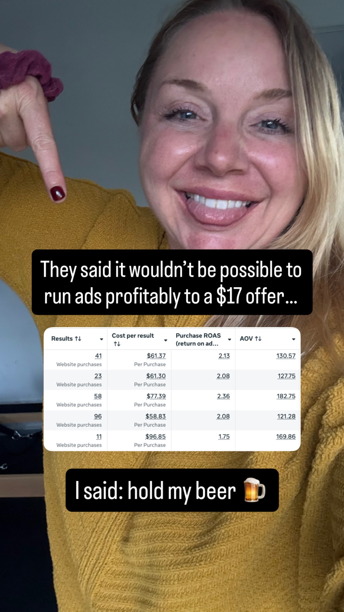 Cat Howell Facebook ad
