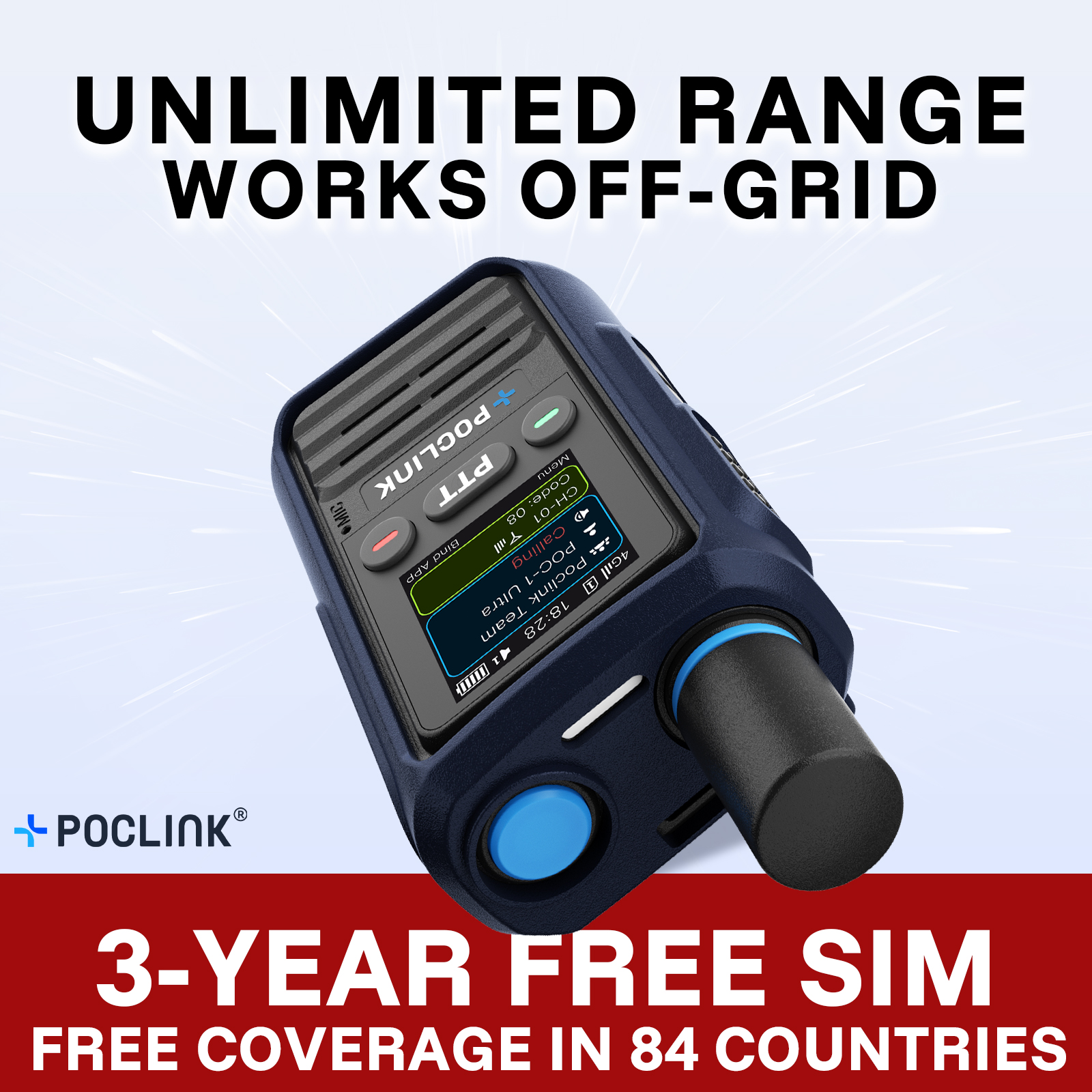Poclink Radios Worldwide Facebook ad: POC-1 Ultra Special: 3-Year Free SIM