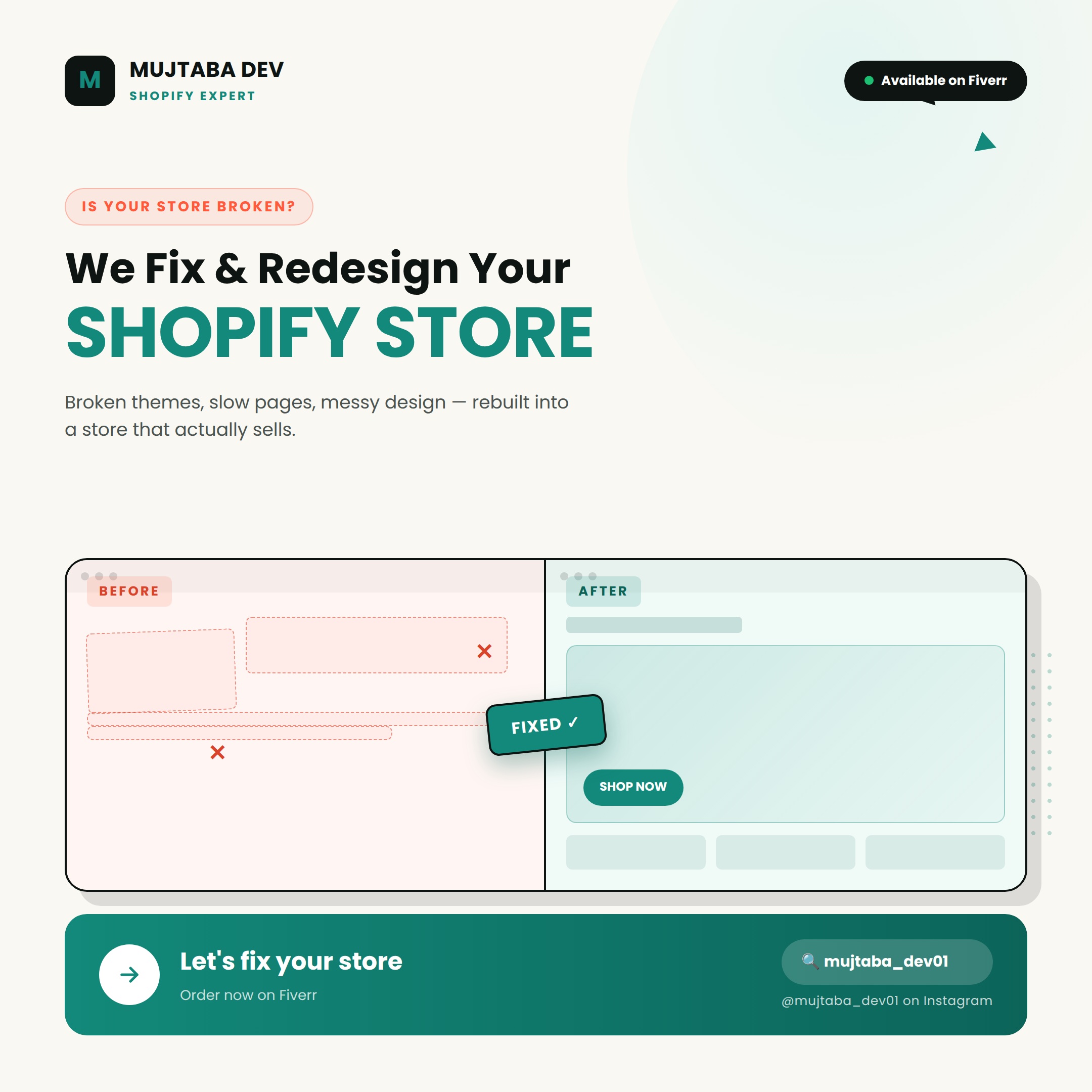 mujtaba_dev01 Facebook ad: Your Shopify store shouldn't be losing you sales.