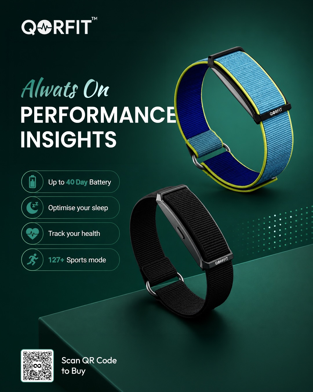 Qorfit Facebook ad: Premium Tracking. Pay ₹199 Now, Balance on Delivery.