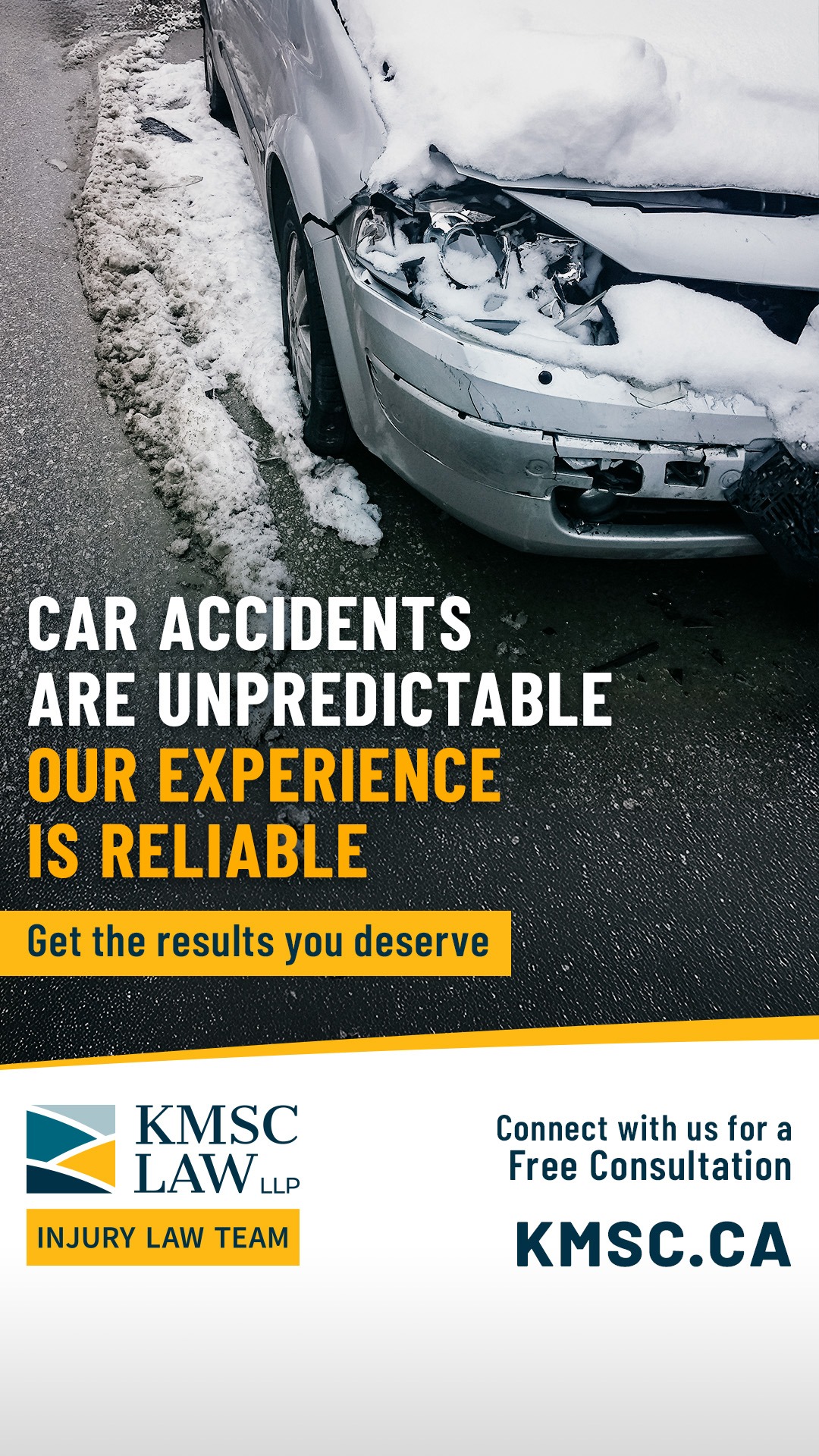 KMSC Law LLP Facebook ad from May 15, 2025