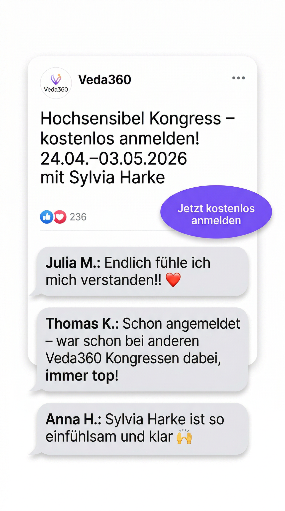 Veda360 Facebook ad