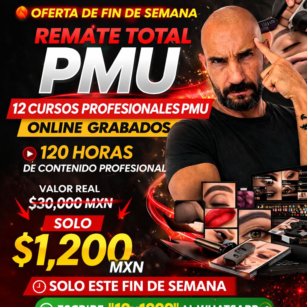 Ugo Verni Beauty Lord Facebook ad: REMATE TOTAL DE MIS CURSOS DE MICROPIGMENTACION PMU