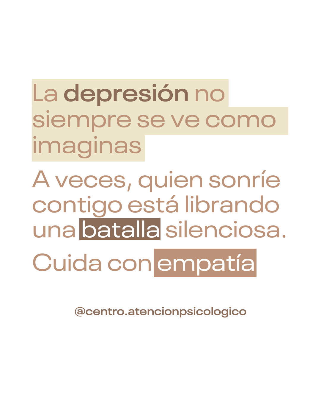 Centro de Atención Psicológica Facebook ad: La depresión no siempre se ve como imaginas.