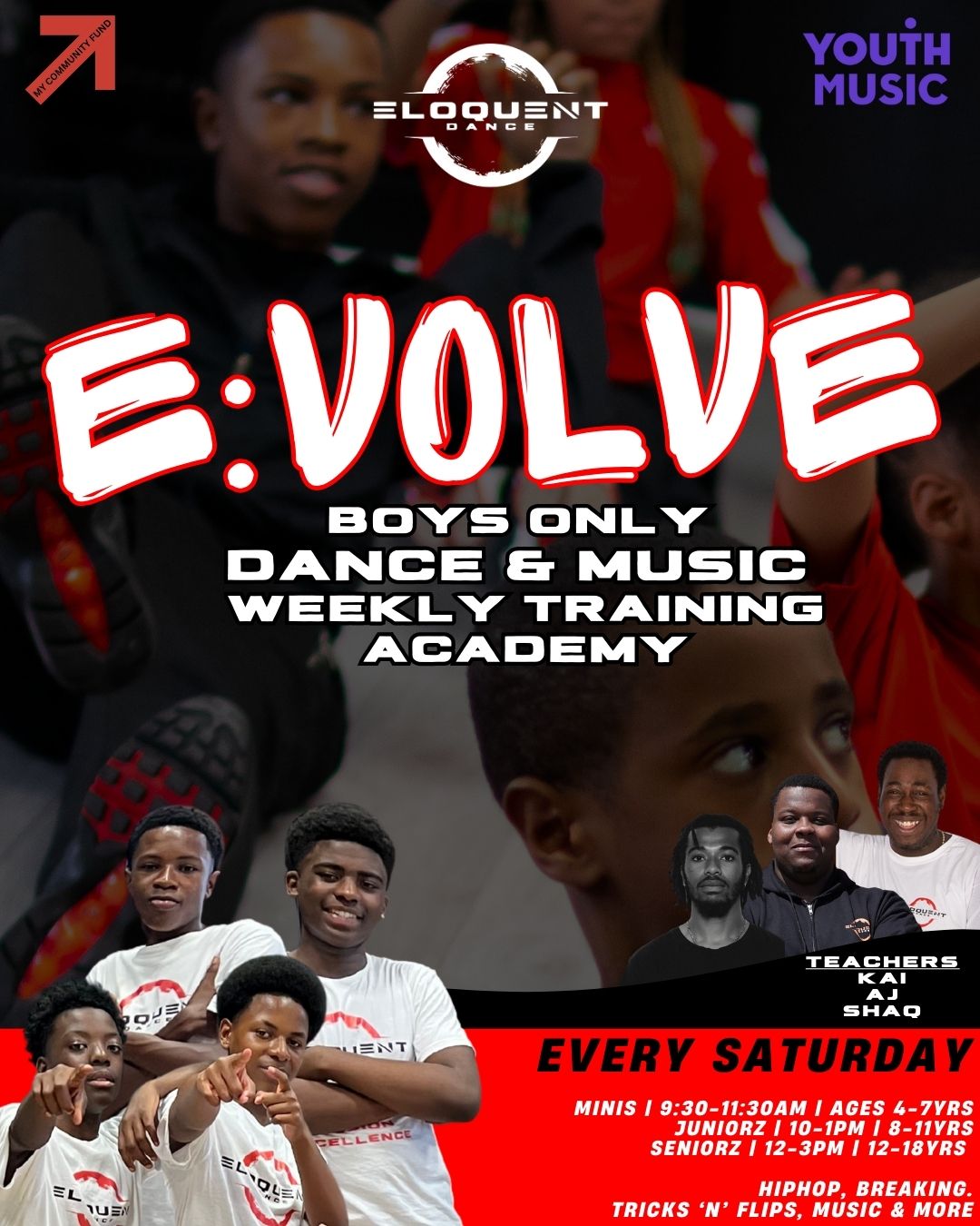 Eloquent Dance Facebook ad: A SPACE FOR BOYS 2 THRIVE
