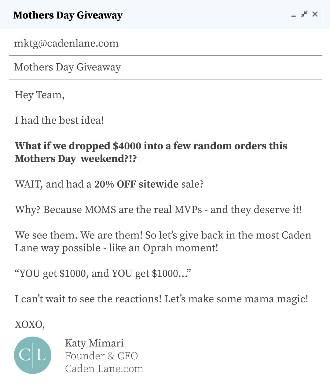 Caden Lane Facebook ad