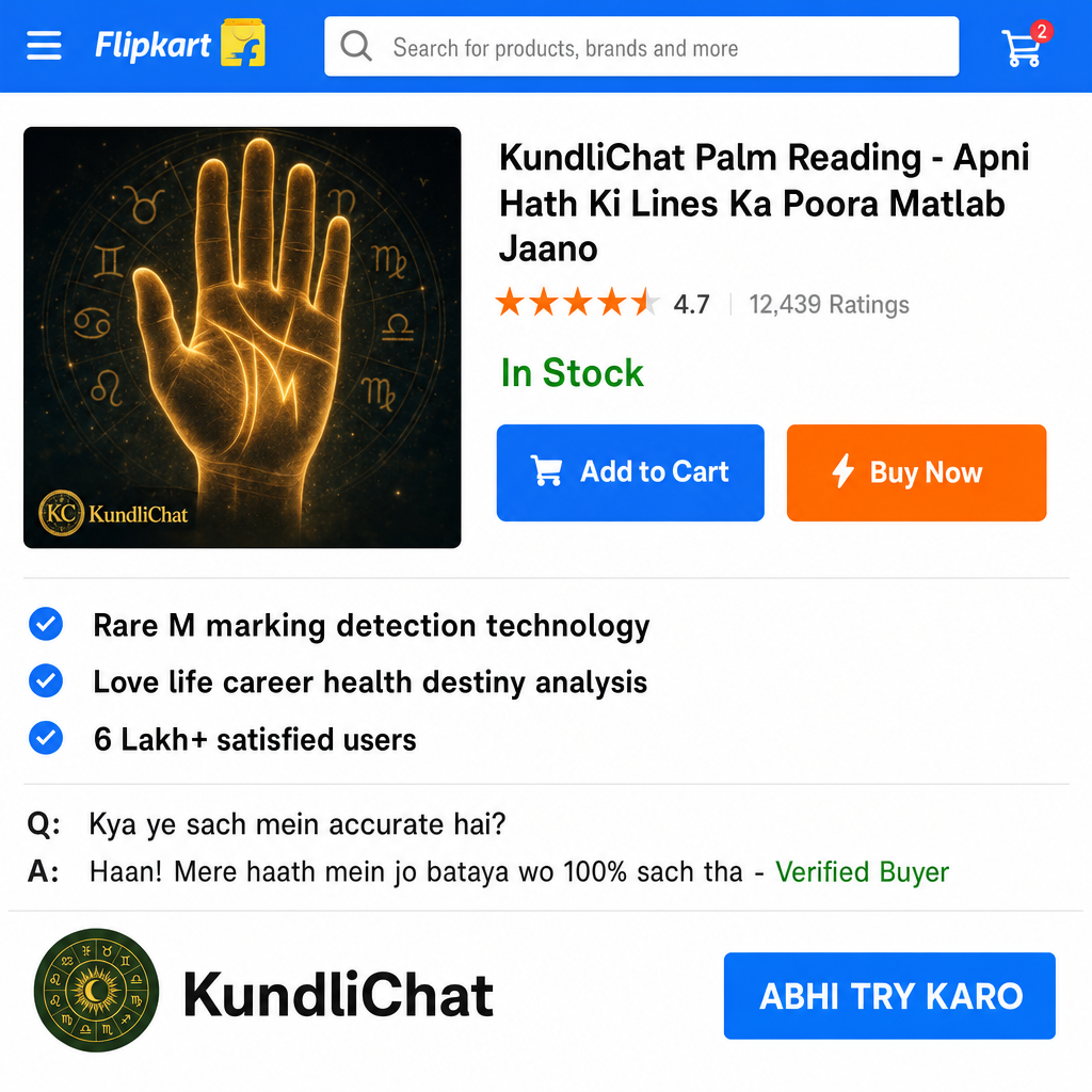 KundliChat - Free Astrology Chat Facebook ad: 4.7 Stars, 12,439 Ratings, Kya Aap Try Karenge?