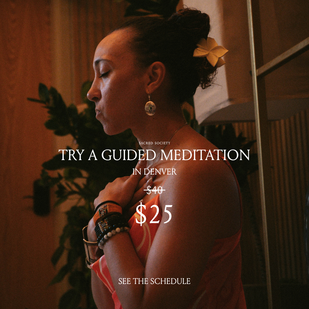 Sacred Society Facebook ad: Less anxiety. More clarity.