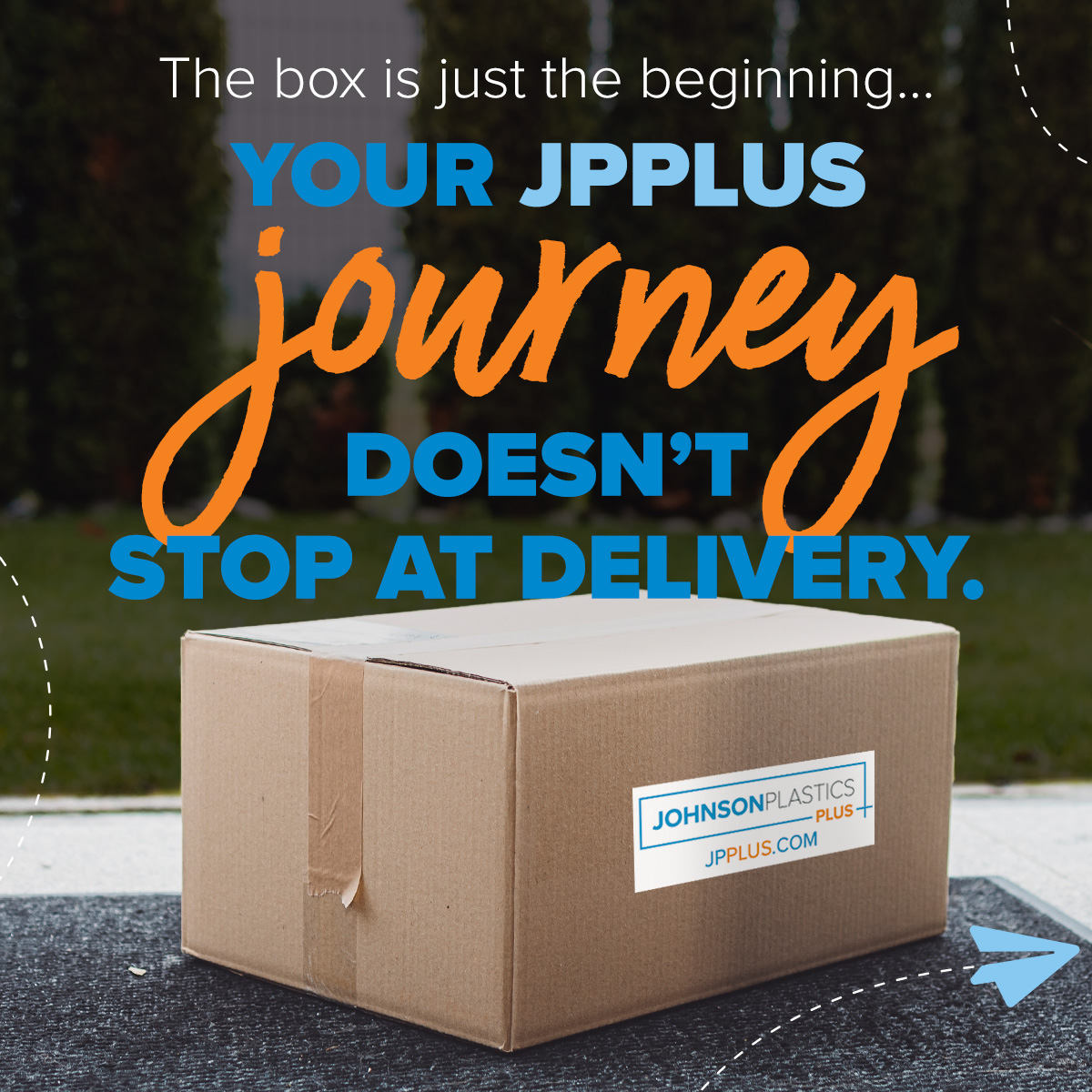 Johnson Plastics Plus Facebook ad: We're more than materials, we're real support.