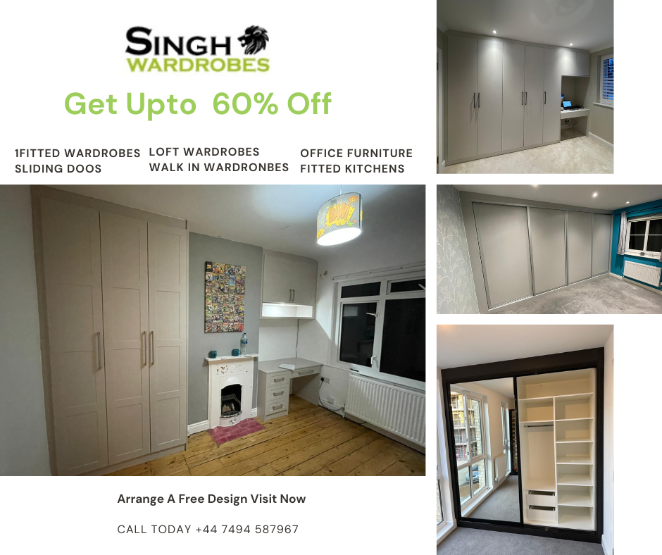 Singh Wardrobes Facebook ad: Transform Your Space with Up to 60% Off Bespoke Wardrobes…