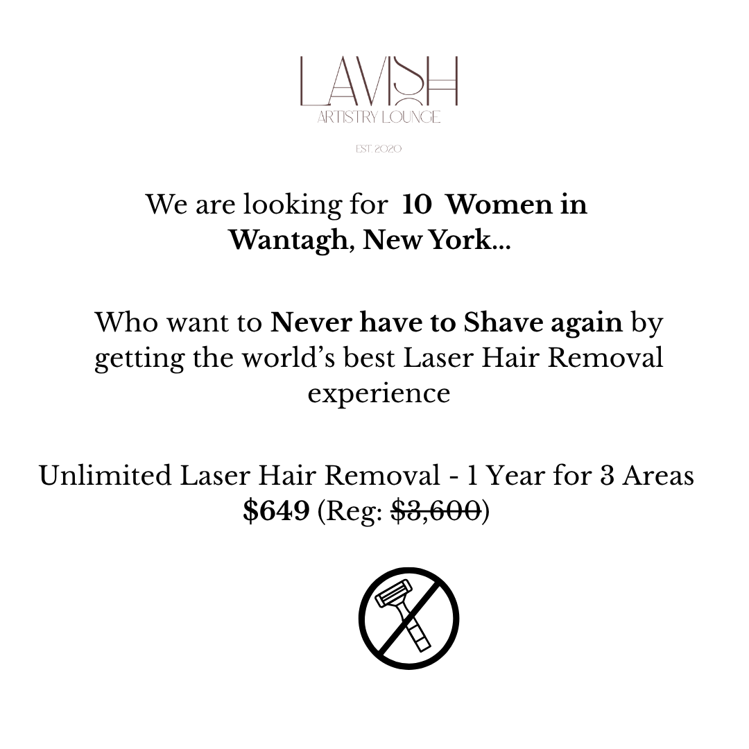 Lavish Artistry Lounge Facebook ad: Unlimited Laser Hair Removal for 1 Year NOW $649!