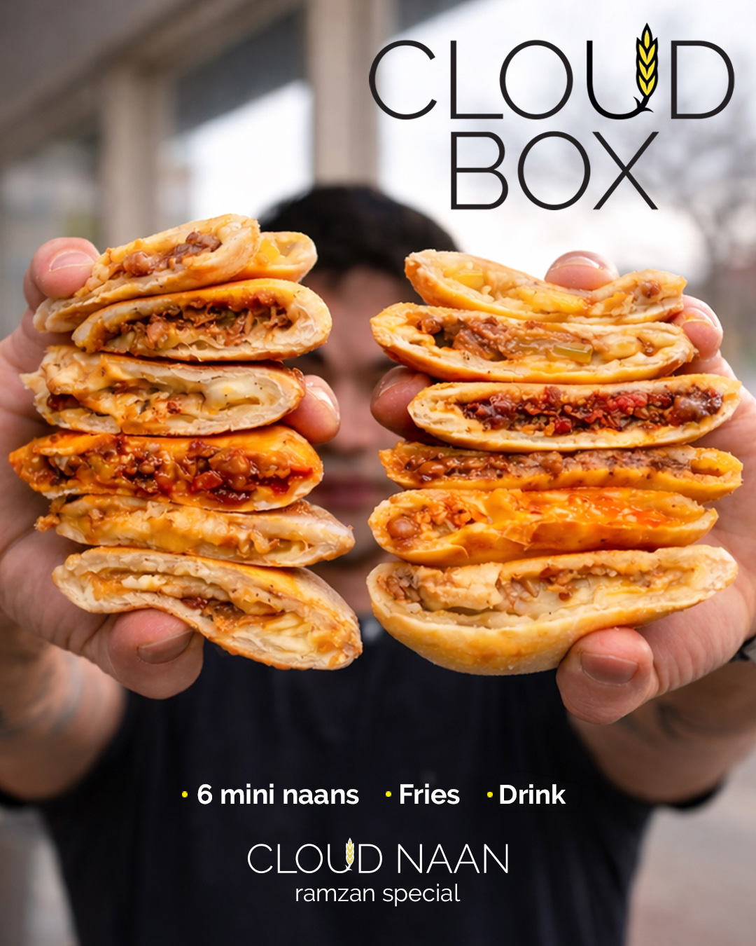 CLOUD NAAN - Wood Fired Fusion Facebook ad: The CloudBox comes with 6 mini stuffed naans…