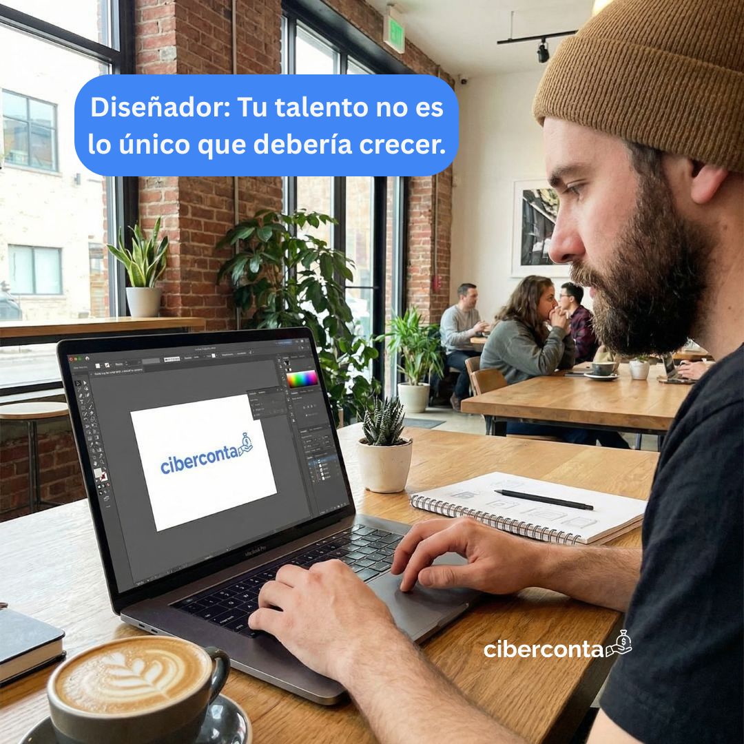 Ciberconta Facebook ad: Diseñador: Tu suscripción de Adobe es deducible.