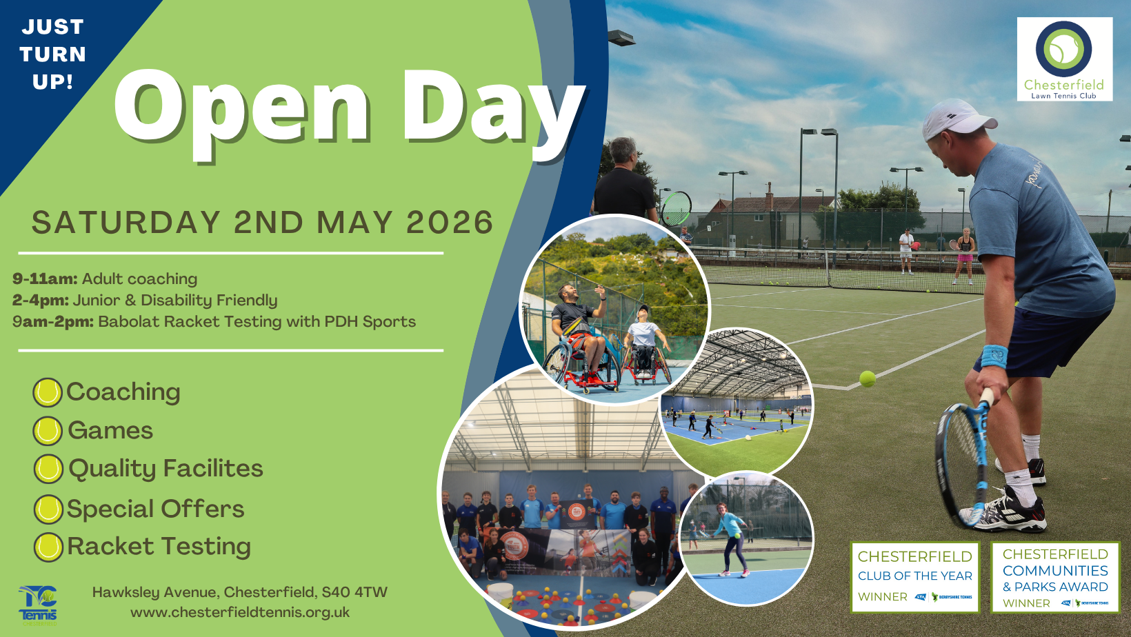 Tennis Chesterfield Facebook ad from Apr 14, 2026