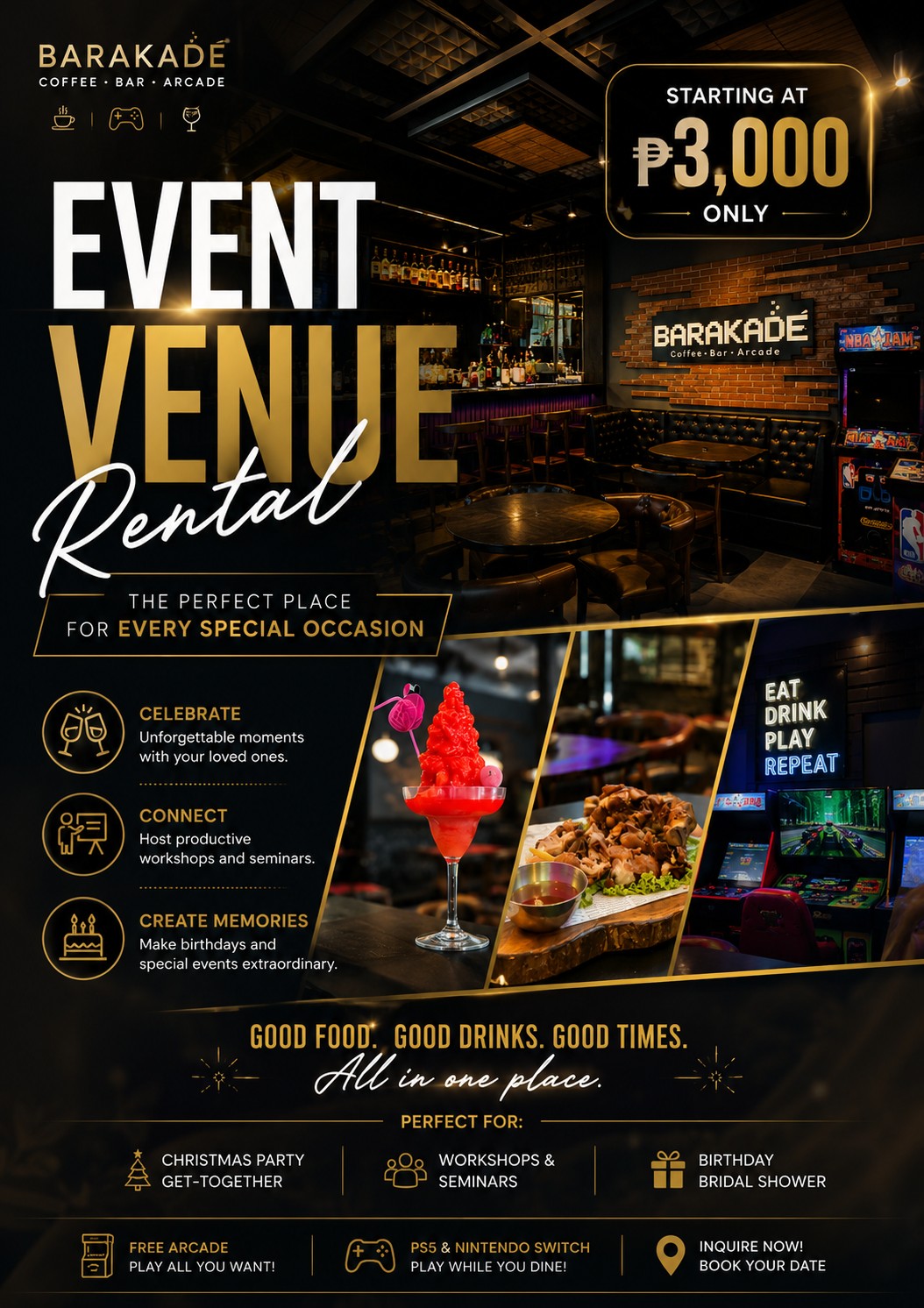 Barakade Facebook ad: Looking for a venue that’s more than just…