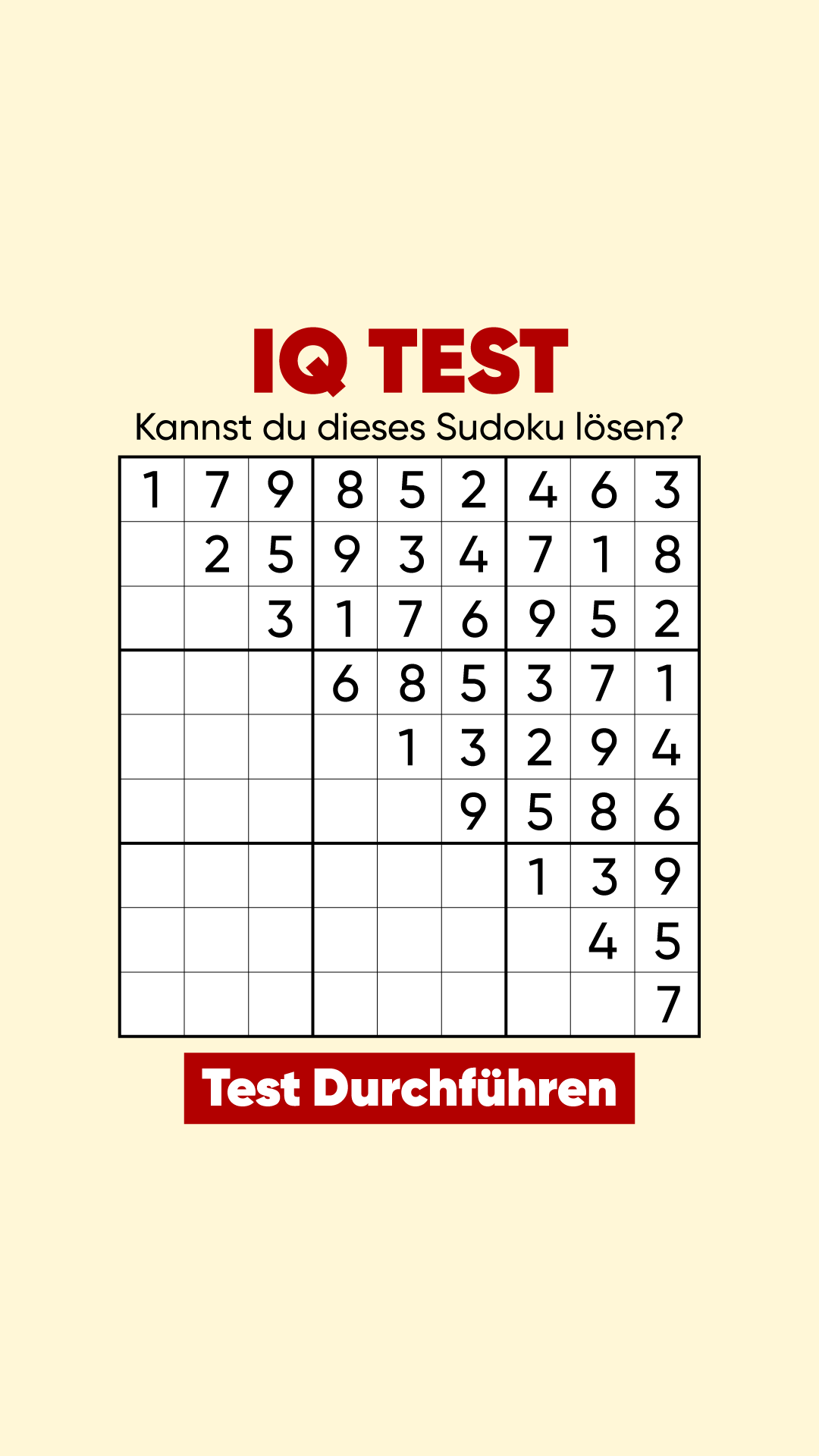 International IQ test Facebook ad