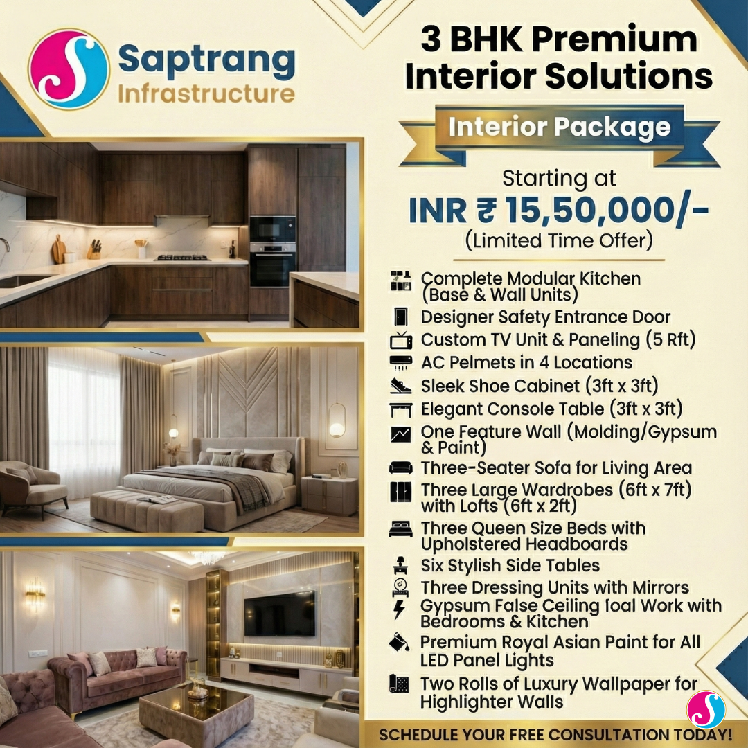 Saptrang Infrastructure OPC Pvt Ltd Facebook ad: Transform your 3 BHK home into a luxury…