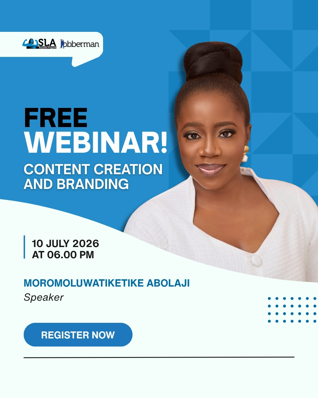She Leads Africa Facebook ad: Content Creation & Branding Live Webinar
