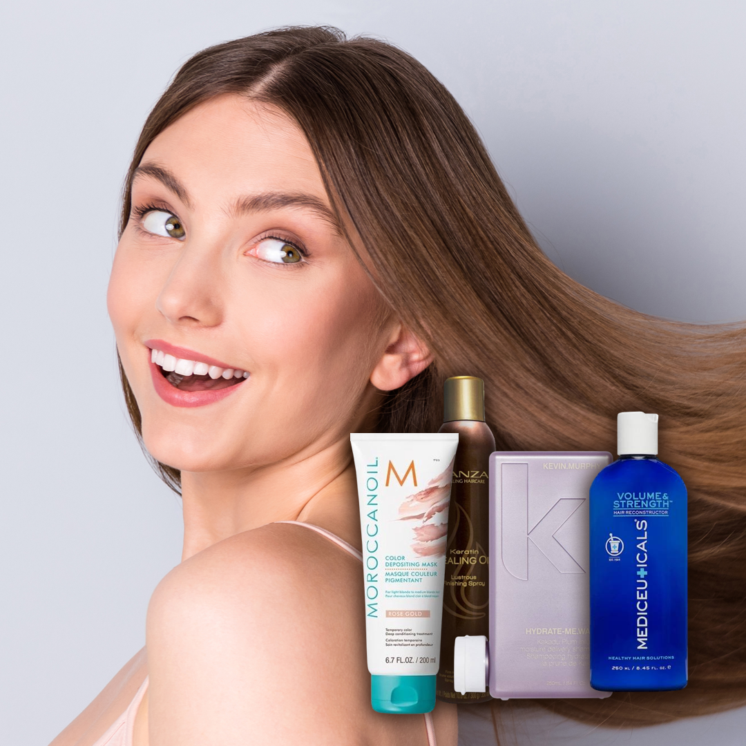 Hair & Body Facebook ad: Glanzend haar en een prachtige huid.
